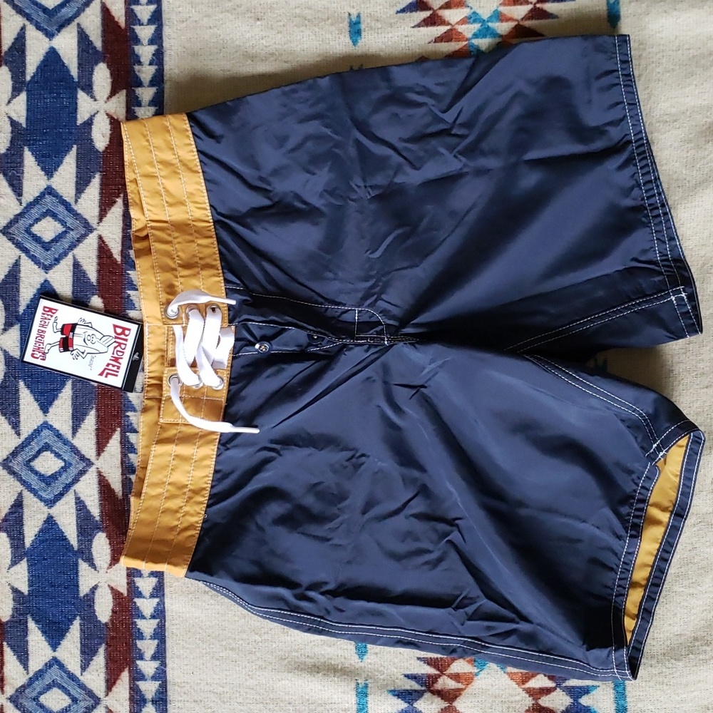 Birdwell Beach Britches 311 Boardshorts Sz 32 Vintage Navy Brand New With Tags